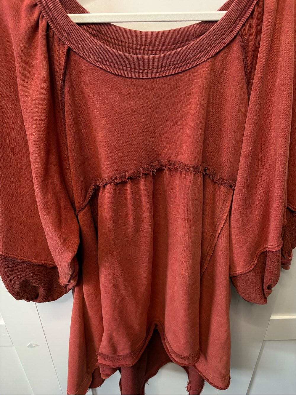 Oli & Hali Rust Casual Peasant Top-Oversized - Picture 4 of 8
